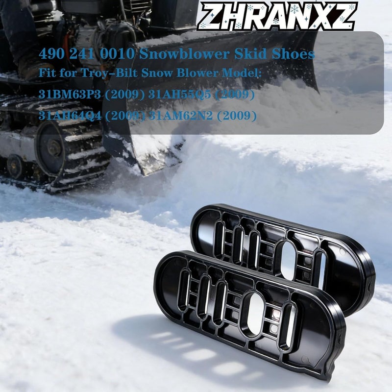 ZHRANXZ 490-241-0010 أحذية انزلاق آلة الثلج (عبوة 2) مع الأجهزة - تناسب عالمي لآلات الثلج MTD Troy-Bilt Yard Machines 2/3 مراحل (تحل محل MTD 490-241-0010) - Image 2